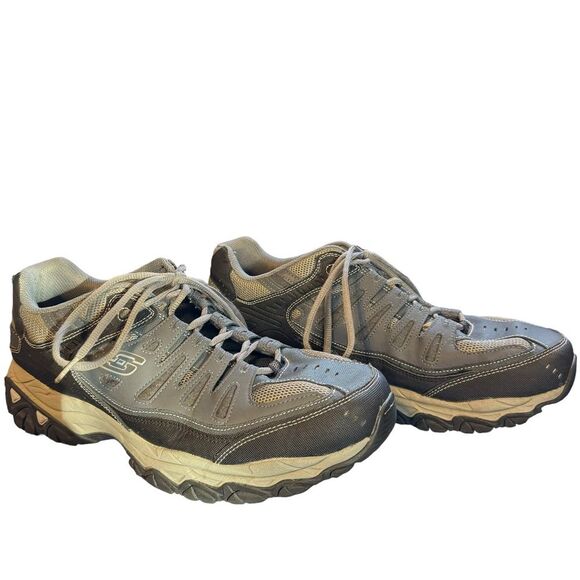 Skechers Afterburn Black Sneakers Lace Up Shoes Men's Size 13 - Picture 1 of 9